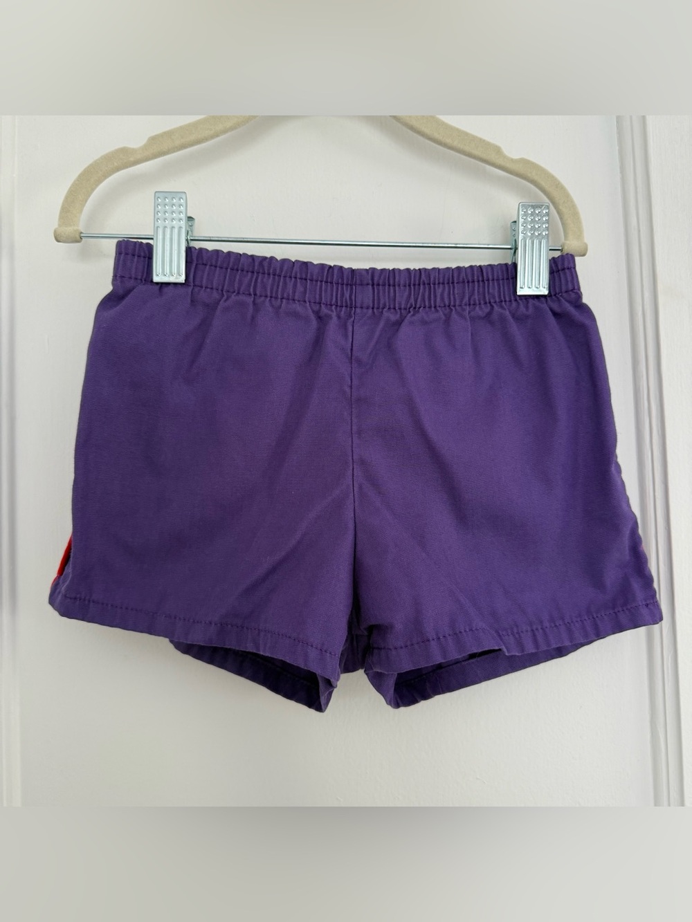 Le Tigre Vintage Sz 7 Purple/Red Athletic Shorts 100% Cotton Elastic Waist